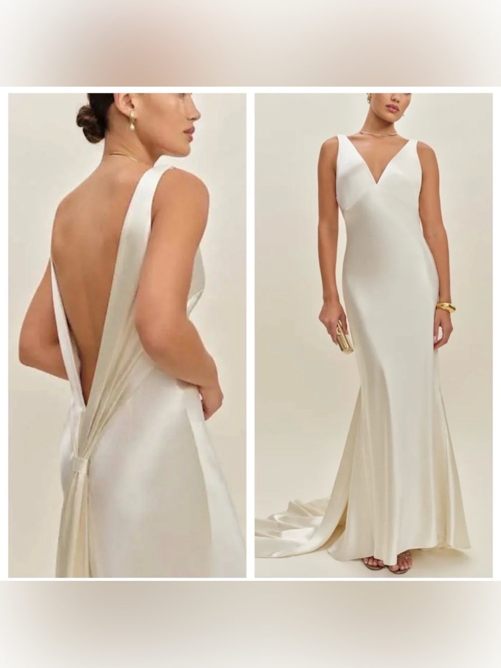 Reformation Margot Ivory Silk Wedding Dress